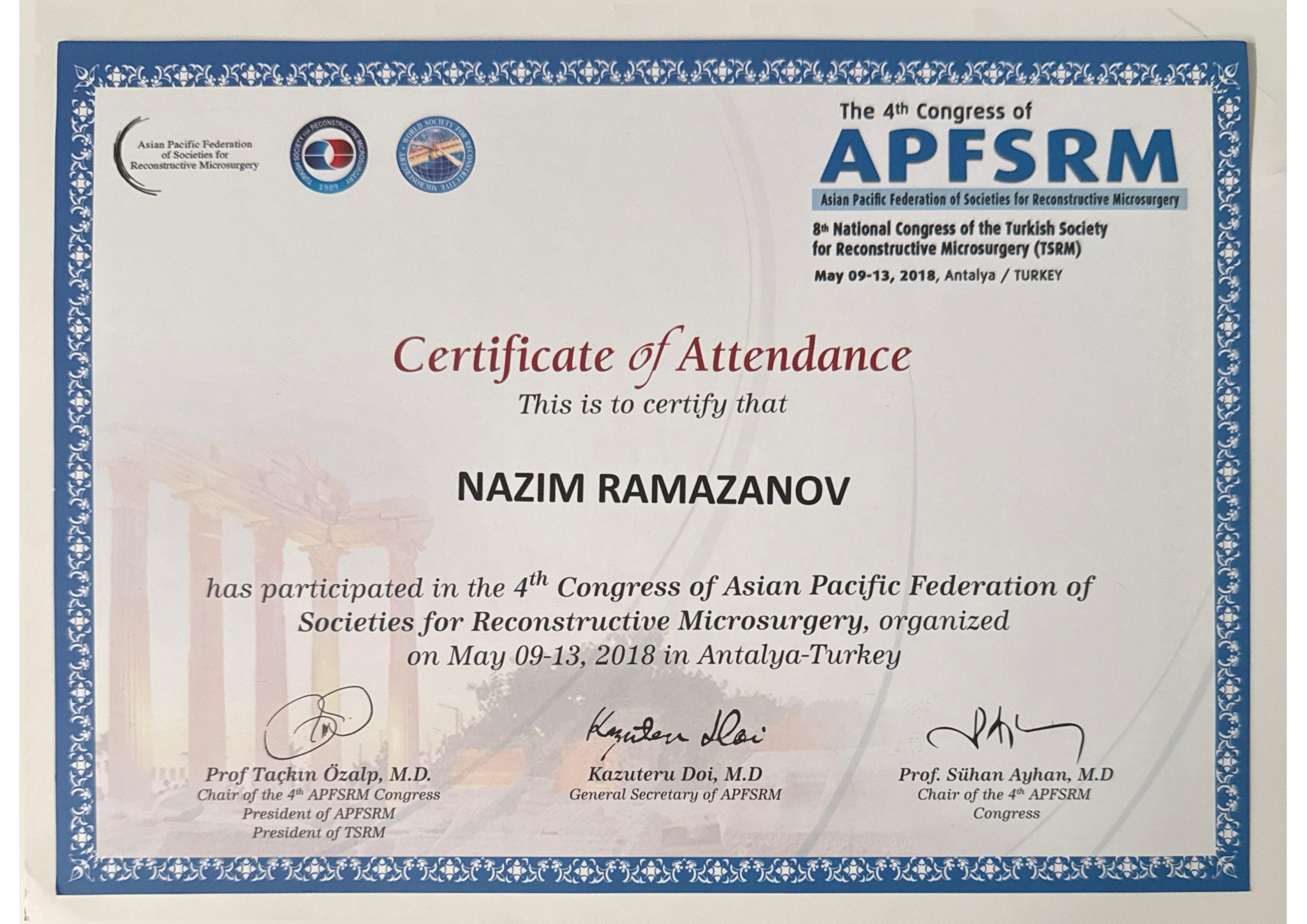 4th Congress of APFSRM & 8th TSRM